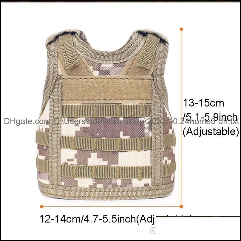 beverage koozie vest handle military molle mini beer cover vest cooler sleeve adjustable shoulder straps beer covers bar party decoration bh1990