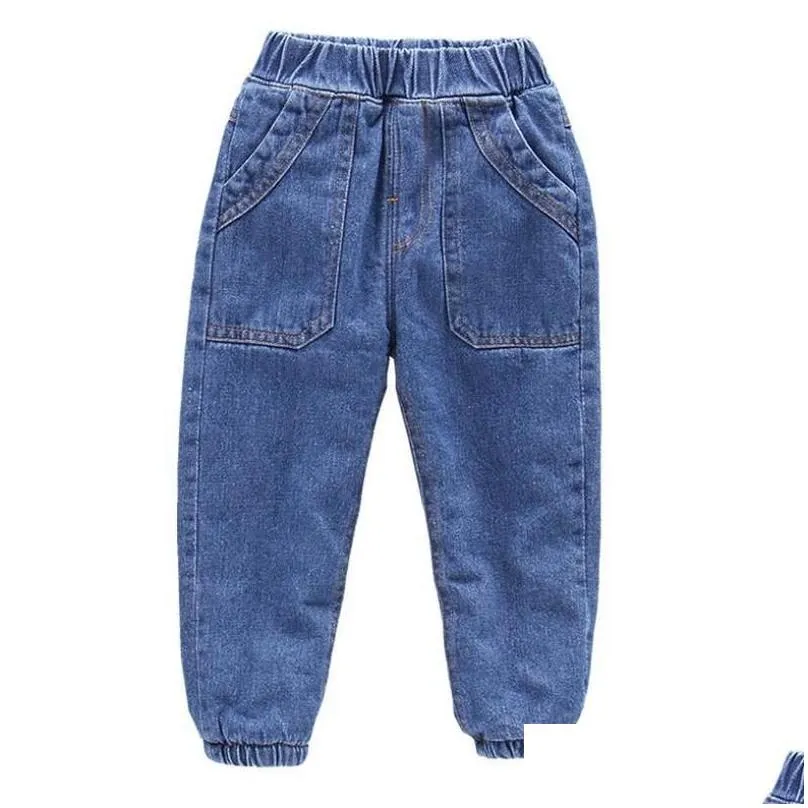 winter baby boys trousers 1-6y little kids denim jeans  cotton pants clothes children fashon quality pantalones outwear 220312