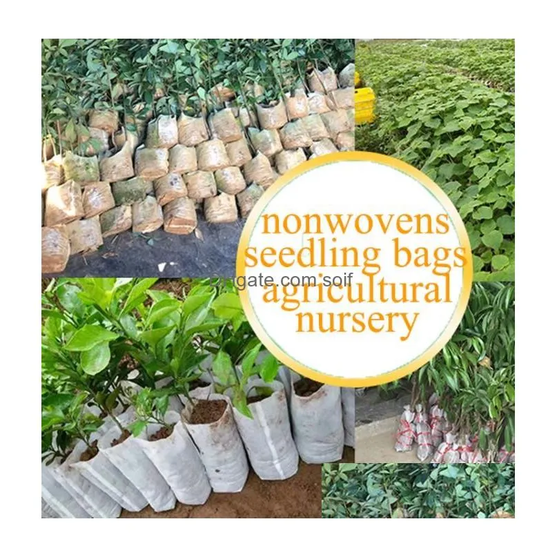 non-woven seedling bag plant grow bags fabric seedling pots flower plant organic vegetable nursery bags biodegradable plant bag