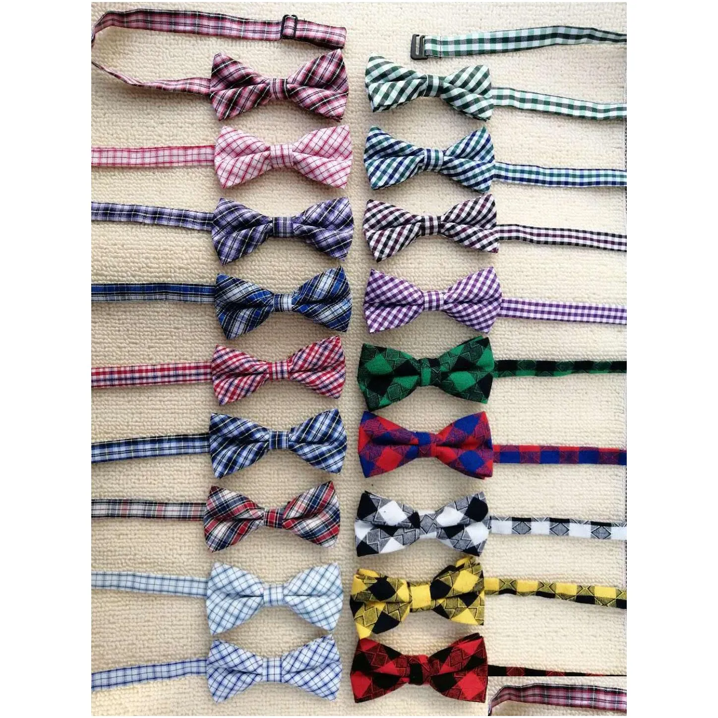 british style baby tie children plaid necktie fashion children cute lattice necktie kids cotton and adjustable bow tie c5934