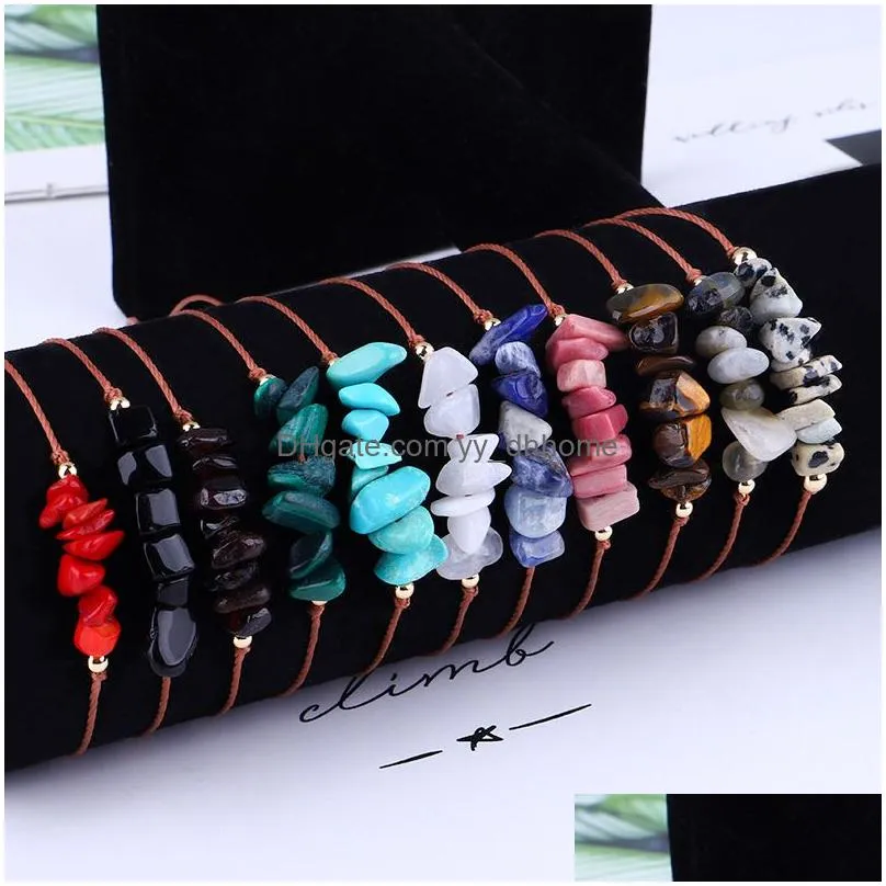 ins fashion rope chain braid bracelet women girls generous irregular crystal gemstone bracelet jewelry wholesale factory price