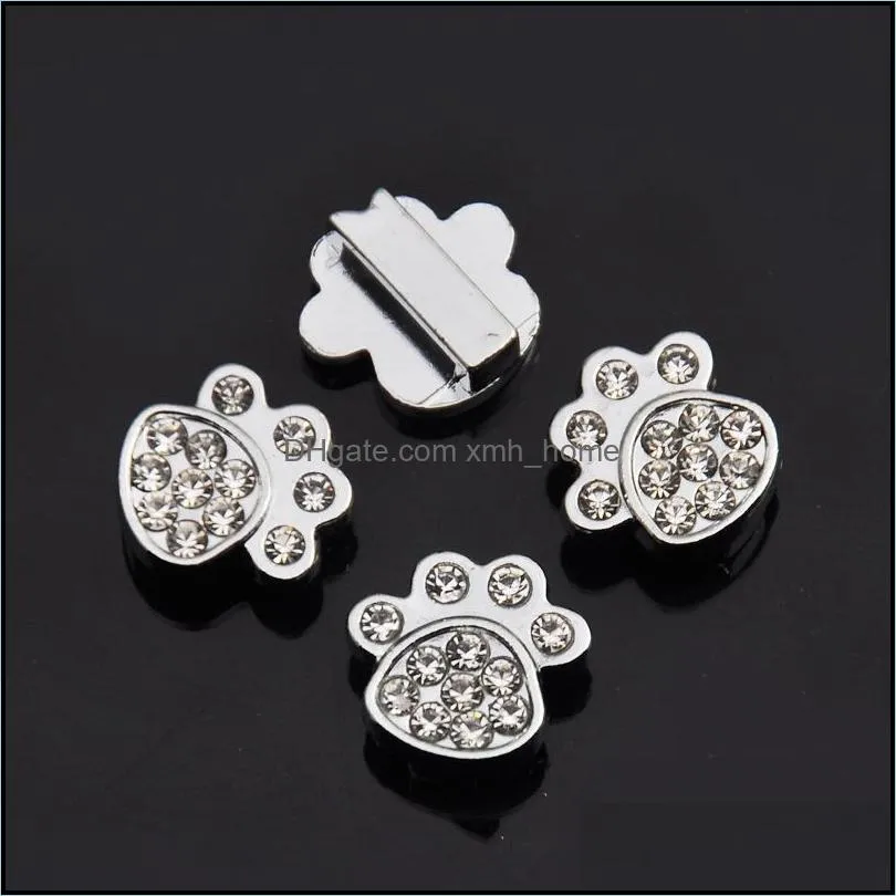 dog collars leashes 260 pieces/lotpet product 10 mm slide rhinestone letters charms fit for diy pet name collar