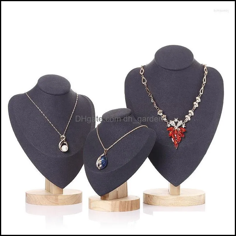 jewelry pouches bags wood necklace display stand pendant holder jewellry mannequin bust window displayjewelry