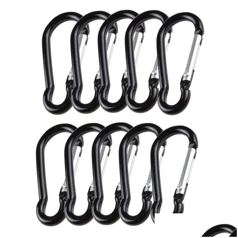 5/10pcs black gourd carabiner aluminum alloy d ring key chain carabiners hook spring snap clip hooks keychain climbing e qylijs