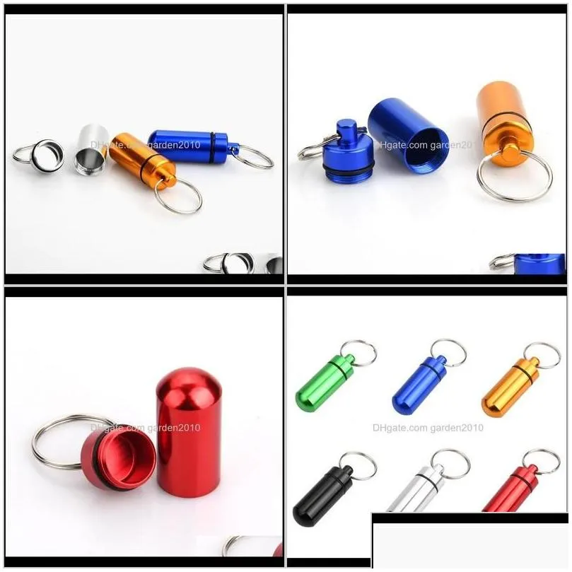 Bottles Jars Aluminum Waterproof Bottle Holder Container Keychain Key Chain Pill Box Jar Storage 48Mm17Mm Stash Wb3359 Flae2 R6Lrm