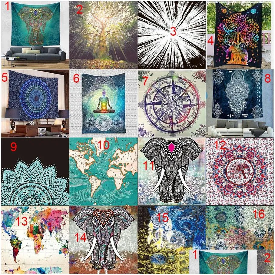 150x130cm tapestries 2018 summer bohemian mandala beach towel blanket folk-custom yoga mat elephant print shawl bath towel 40 colors