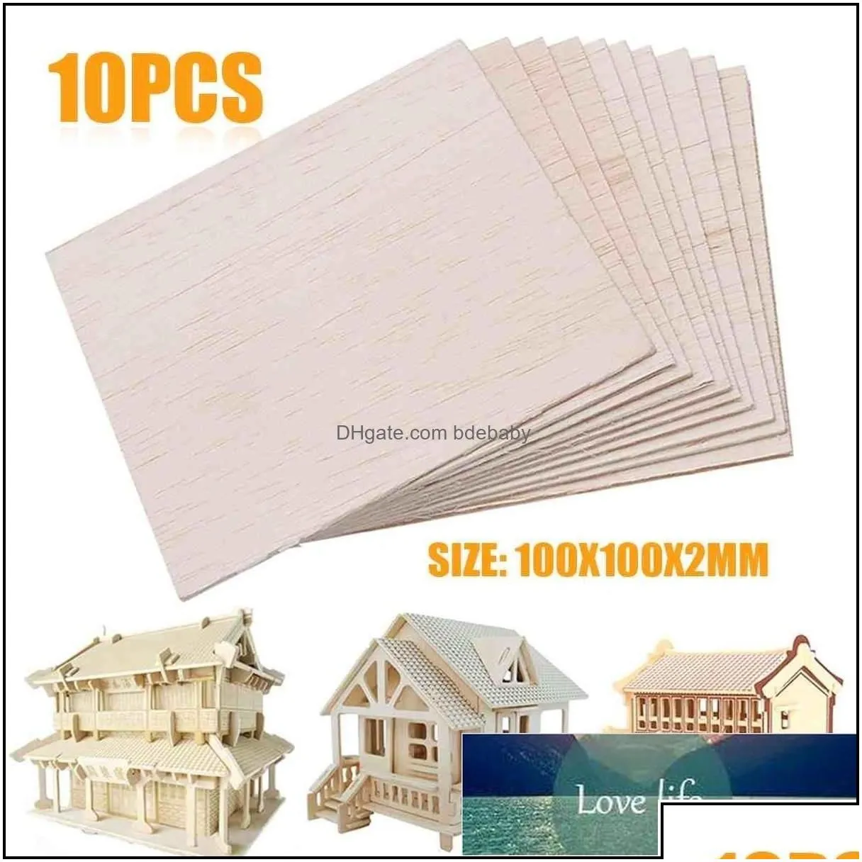 Craft Tools Arts Crafts Gifts Home Garden 10Pcs 100X100X2Mm Wooden Plate Model Balsa Wood Sheets Diy House Ship Aircraft Drop Delivery