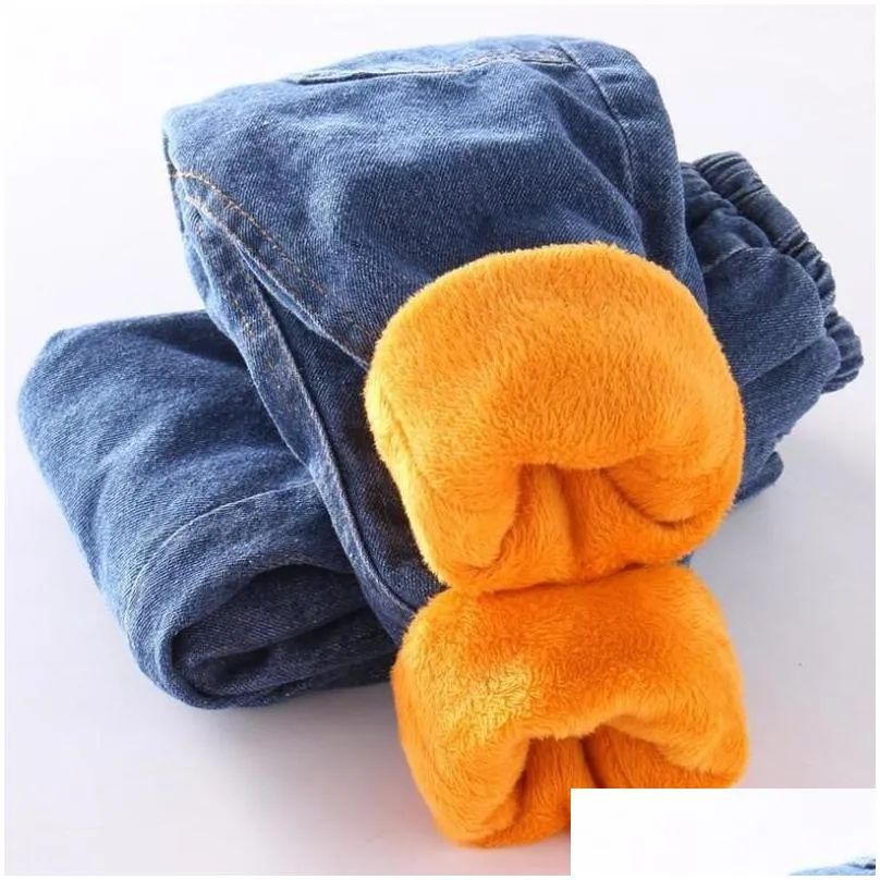 winter baby boys trousers 1-6y little kids denim jeans  cotton pants clothes children fashon quality pantalones outwear 220312