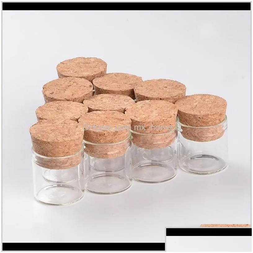Storage Bottles 10Ml Small Test Tube With Cork Stopper Spice Bottles Container Jars 2440Mm Diy Craft Transparent Straight Glass Bottle Hha1550