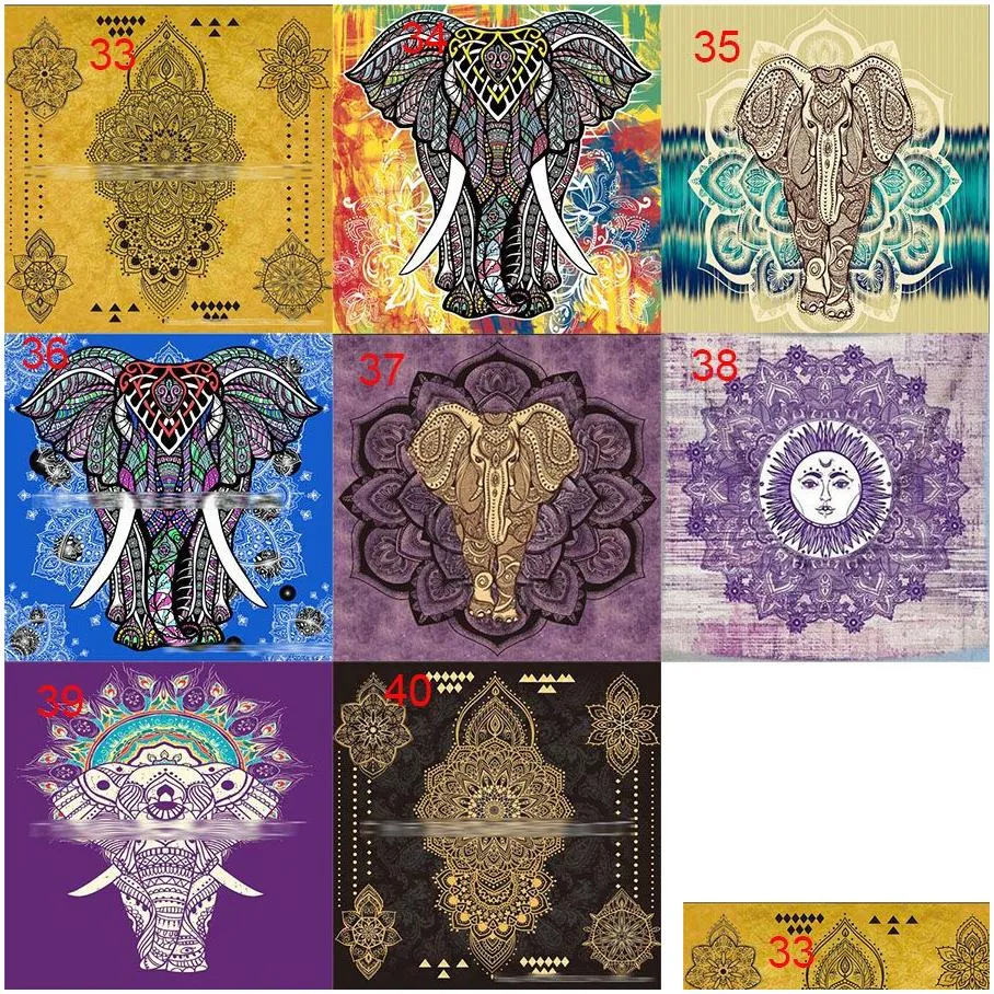 150x130cm tapestries 2018 summer bohemian mandala beach towel blanket folk-custom yoga mat elephant print shawl bath towel 40 colors