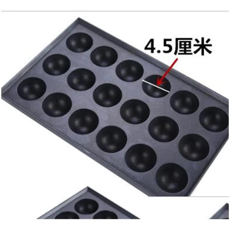 18 holes / 28 holes commercial takoyaki machine maker nonstick baking pan plate cast aluminum octopus ball meatball cooker grill 612