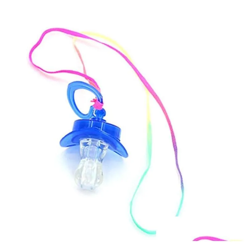 Other Event Festive Home & Garden 200Pcs/Lot Led Pacifier Whistle Light Necklaces Nipple Flashing Kids Toy For Christmas Bar Party Supplies