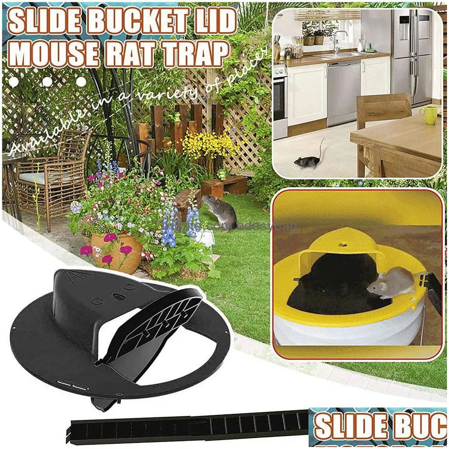 other garden supplies mice trap reusable smart slide bucket lid mouse rat humane or lethal auto reset door style multi catch 230110