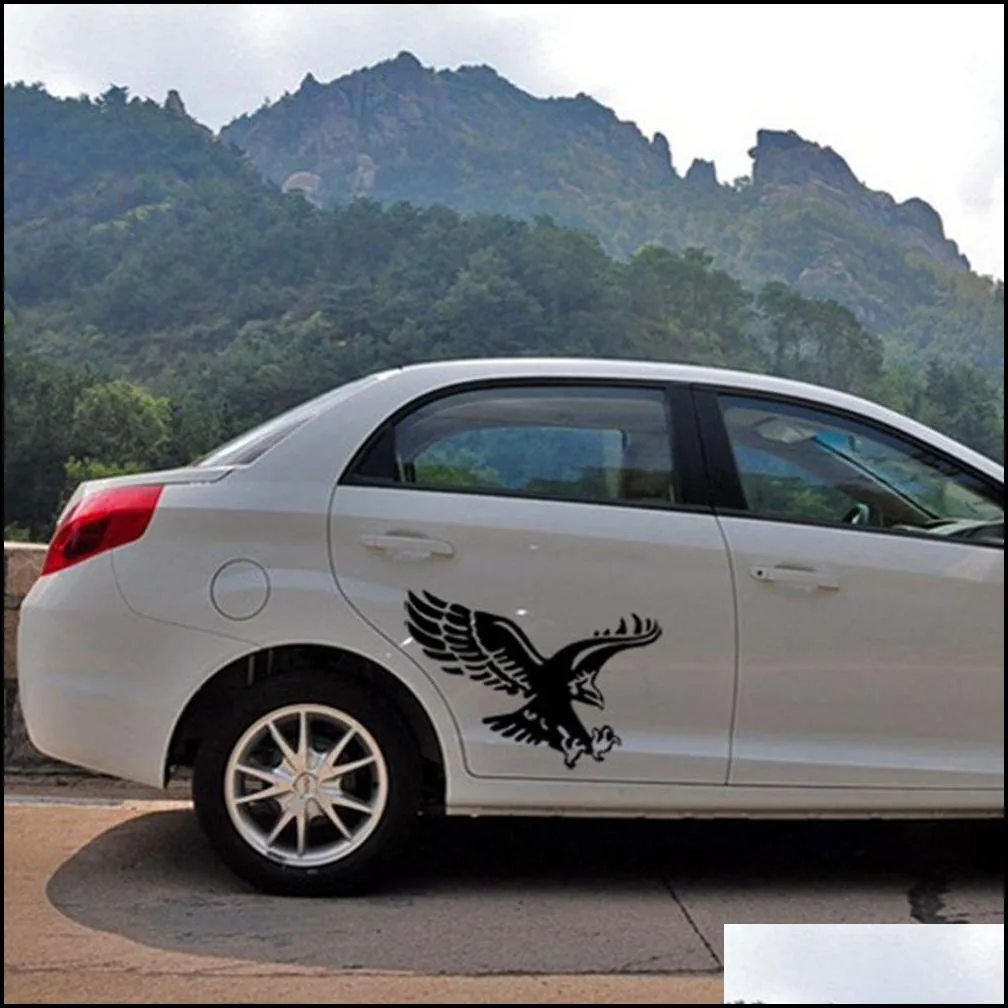 Car Stickers 1 Pcs Fashion Reflective Eagle Decal Vinyl Door Hood Er Sticker Styling Wholesale Drop Delivery Mobiles Motorcycles Exter Dhvkn