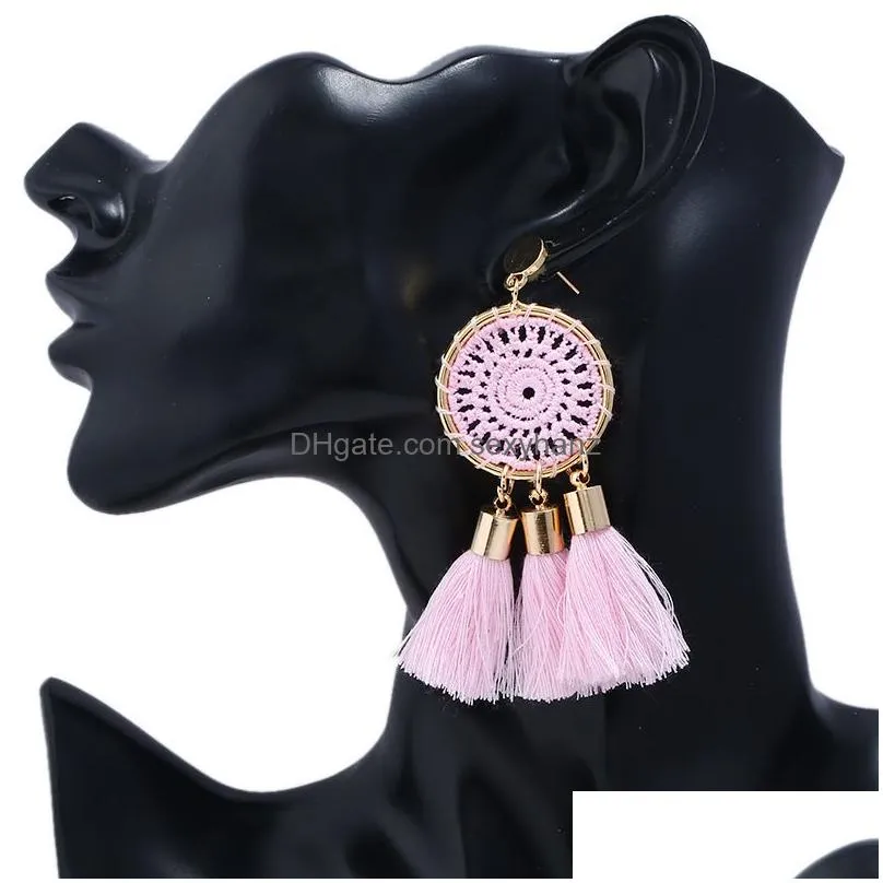 fashion statement dangle tassel earrings for women vintage ethnic drop boho diamond earring party eardrop accessories girls