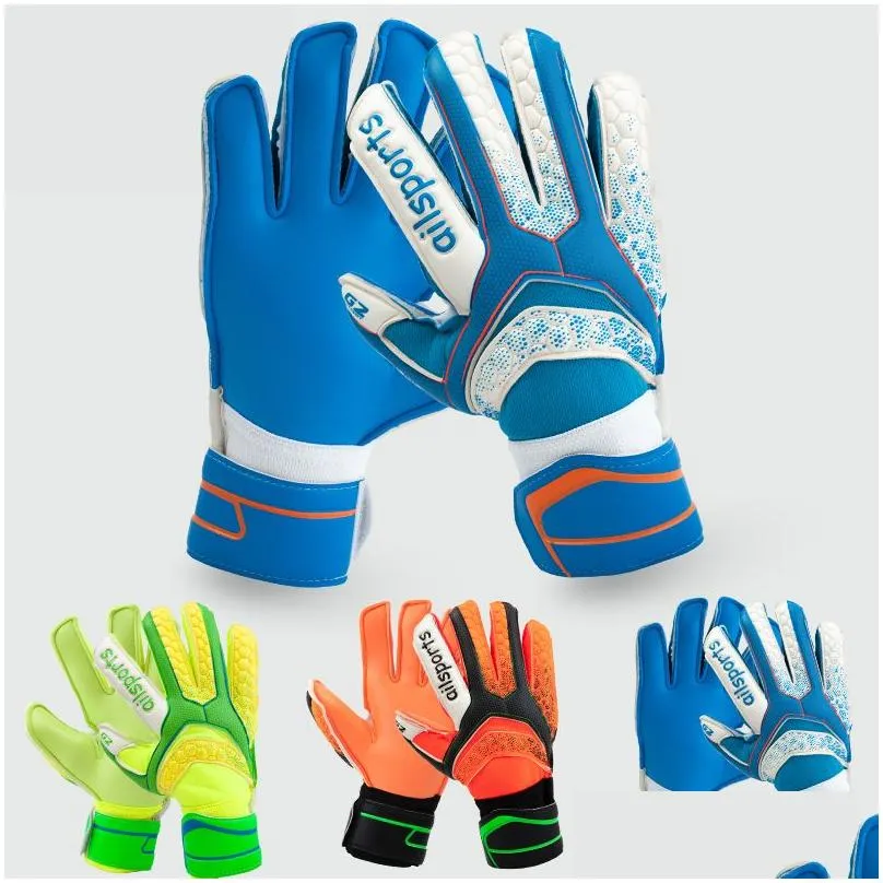 sports gloves kids men professional soccer goalkeeper strong 5 finger save protection thicken latex de futebol goalie goal keeper glove