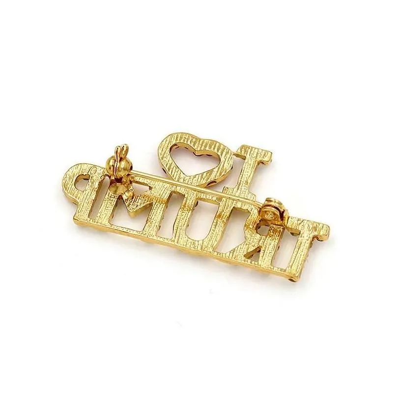 arts and crafts i love trump rhinestones brooch pins for women glitter crystal letters coat dress jewelry brooches drop delivery home