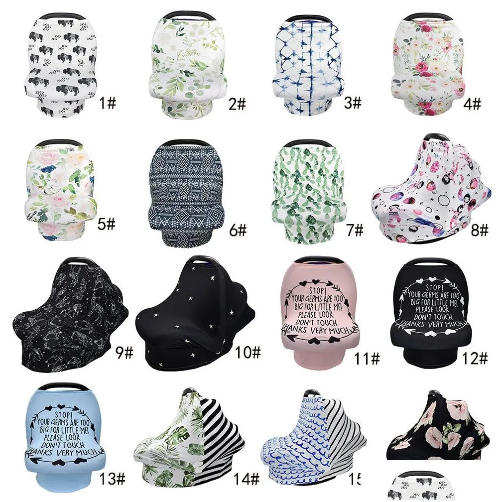 31 styles ins floral stretchy cotton baby nursing cover breastfeeding cover stripe safety seat car privacy cover scarf blanket m330