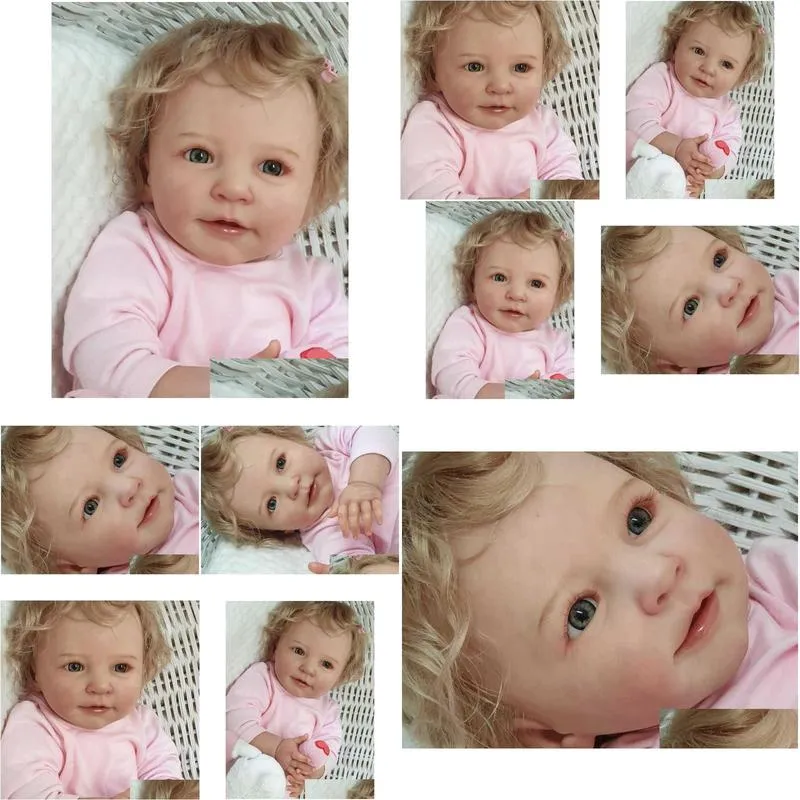 55 cm 3d-paint skin silicone reborn lisa girl baby doll toy realistic 22 inch like real bebe princess toddler alive dress up 220315