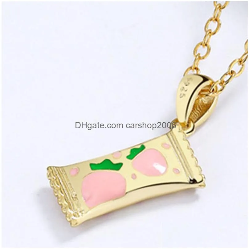lead nickel 100% 925 sterling silver pendant necklace sweet candy baby jewelry for child children kid