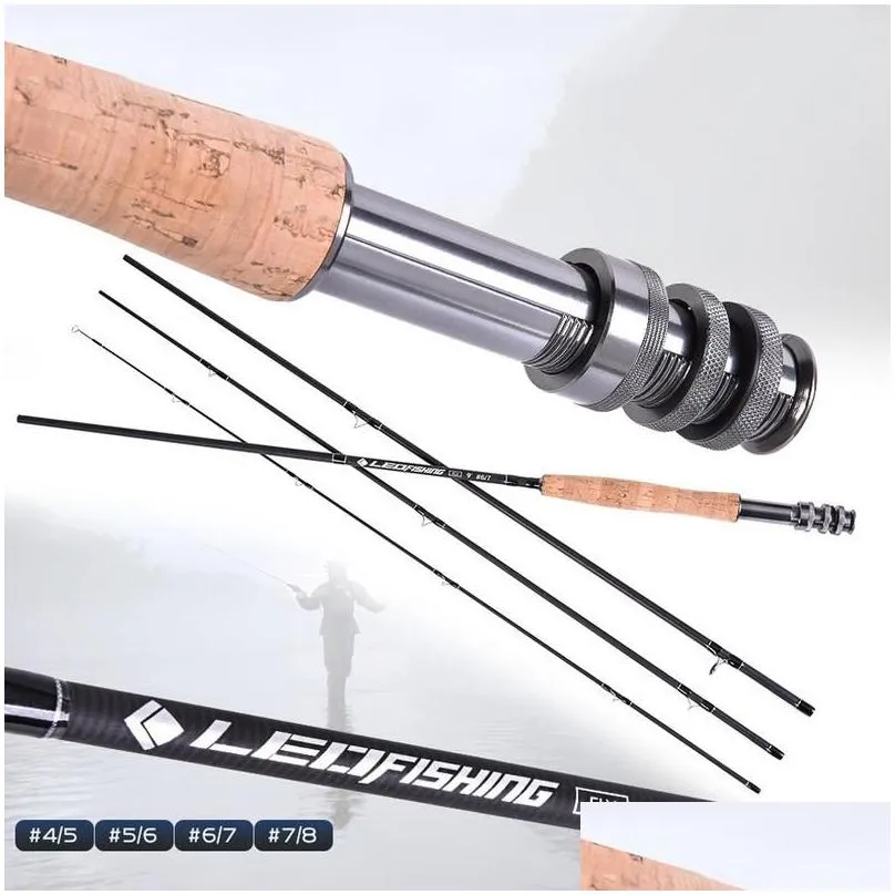 four-section fly fishing rod 9 feet 2.7 meters m 4 optional fishing rod comfortable non-slip strong pulling force lightweight