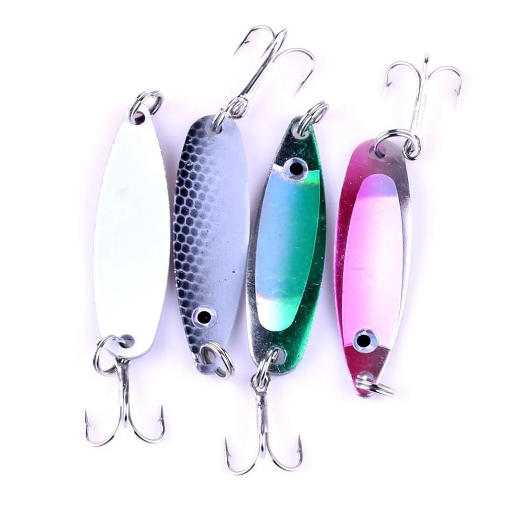 hengjia 50pcs fishing spoon lures 6.5g 5cm spinner and spoon silver/spinner multicoloured hard bait colorful metal baits