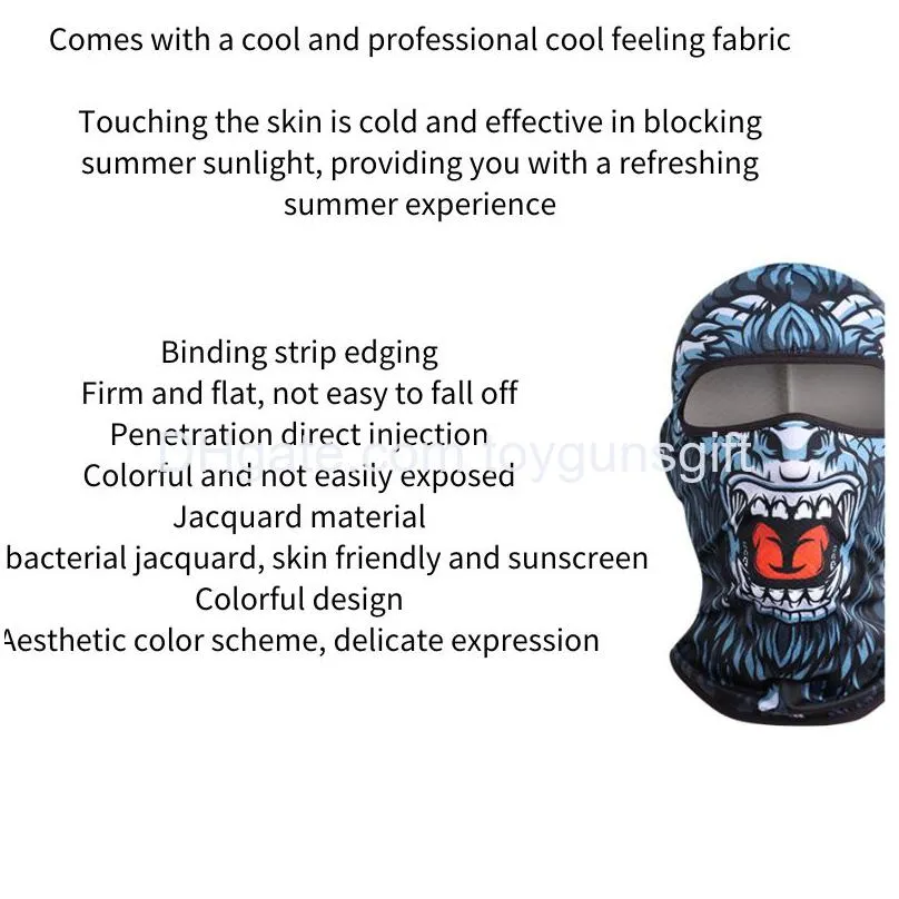 1pcs antibacterial ice shredded quick dryingprint bandana balaclava full face mask scarf outdoor fishing hunting hiking neck gaiter cover shield