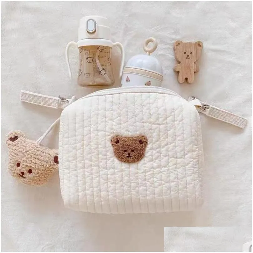 diaper bags korean bear embroidery baby for stroller mommy reusable born care nursery organizer nappy changing mom 221208