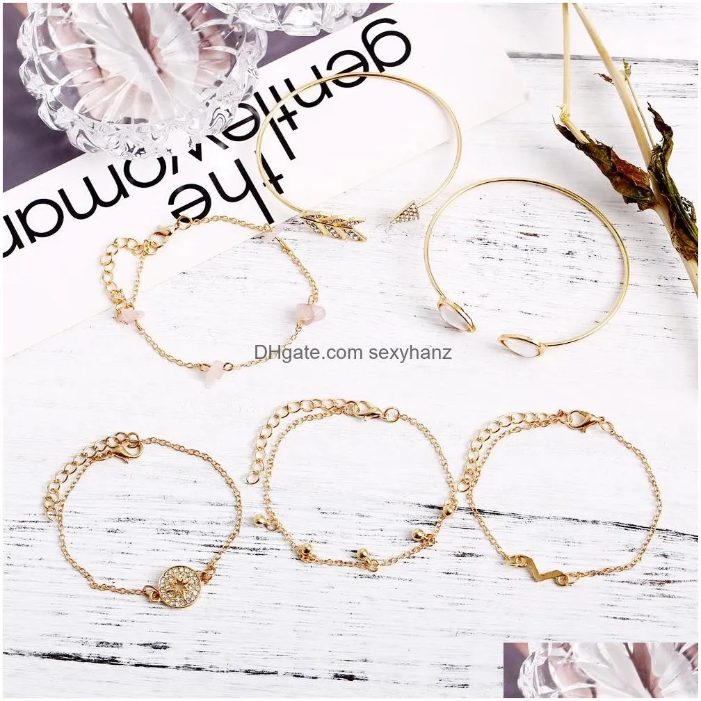 bracelet jewelry womens fashion gold bangle open cuff bracelets arrow gemstone diamond bangles jewelry set b09141