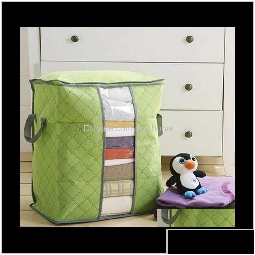 Clothing Quilt Clothes Storage Bags Thick Nonwoven Portable Wardrobe Organizer Save Space Folding Antidust Pouch Box For Pillow Blanke