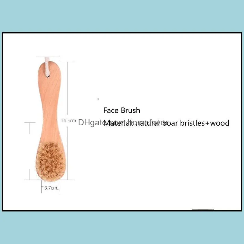 natural boar bristles spa facial brush face brush with wood handle remove black dots rub face nail brush