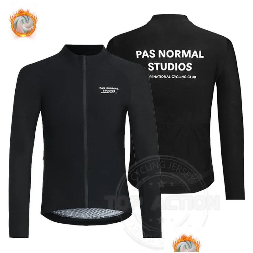 2022 blue pns cycling clothing mens winter thermal fleece pas normal studios long sleeve cycling jersey ropa ciclismo 220226