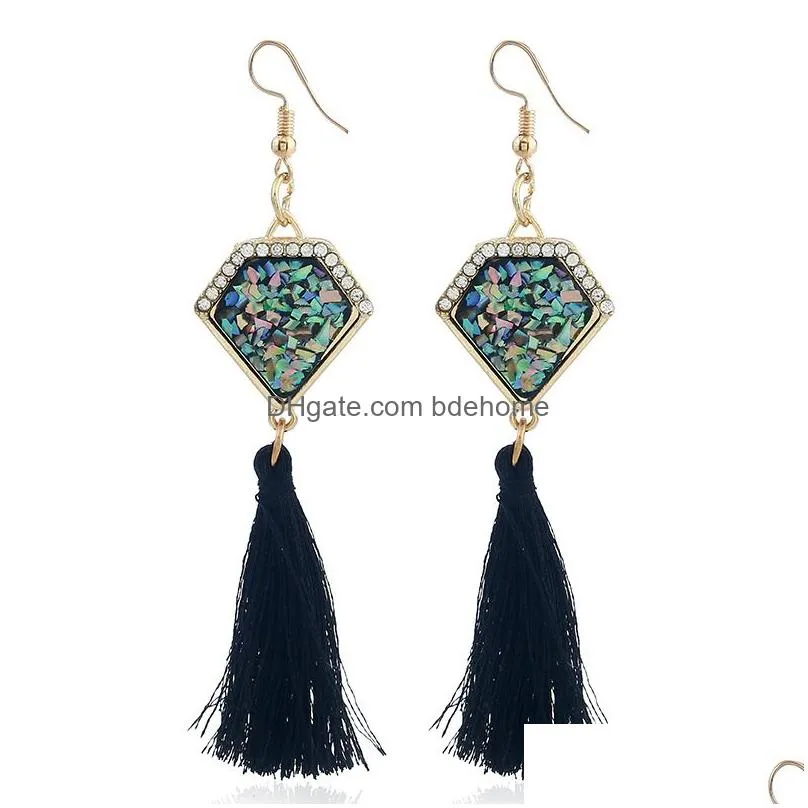 Earring Jewelry Statement Tassel Earrings for Women Vintage Ethnic Drop Dangle Boho Diamond Earrings Party Eardrop Accessories Women