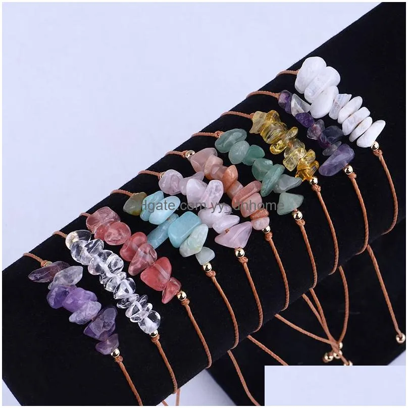 ins fashion rope chain braid bracelet women girls generous irregular crystal gemstone bracelet jewelry wholesale factory price