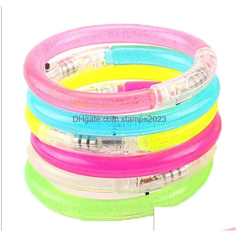led glow sticks bracelets anklet light up party favors flashing bubble clear bangle birthday carnival wedding atmosphere supplies