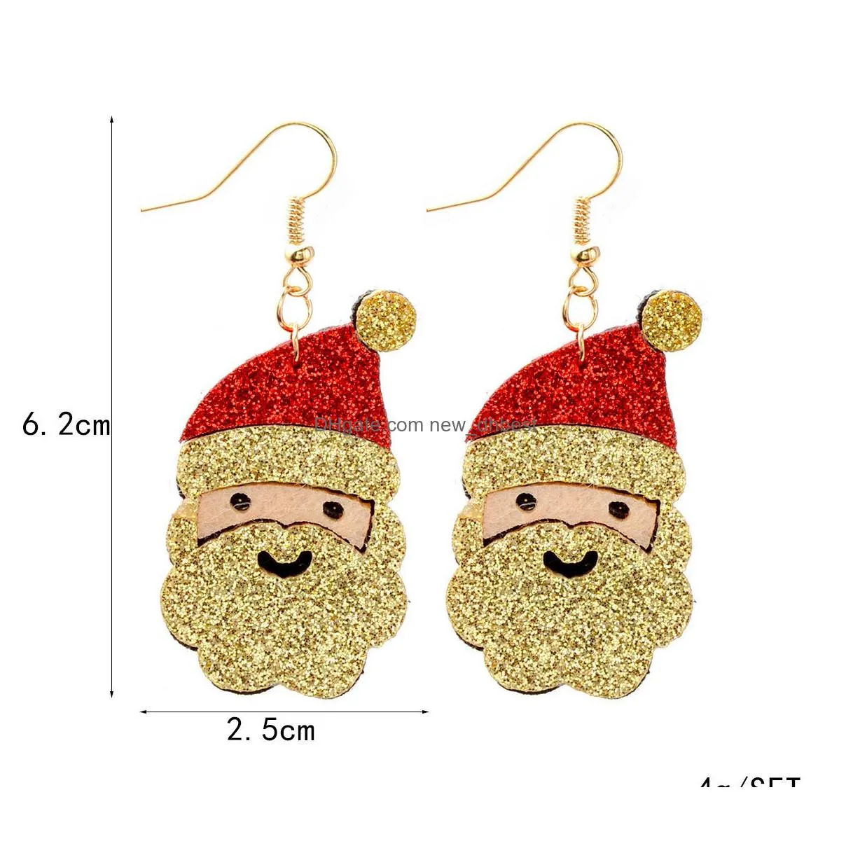 Hot Selling Christmas Earrings Colorful Layered Santas Christmas Deer Dangle Earrings Women Gifts Jewelry Dropshipping