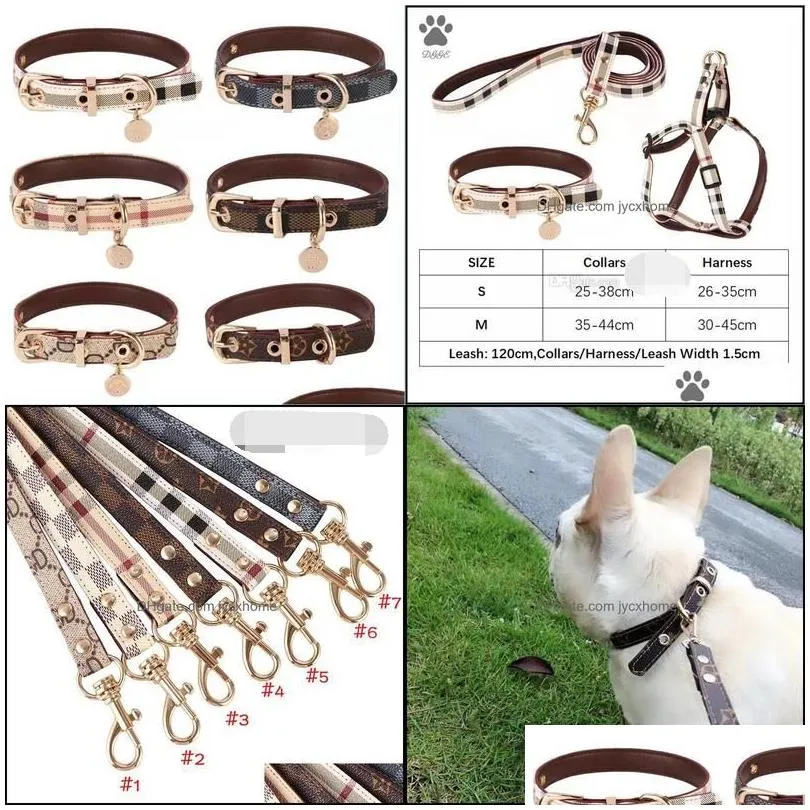 dog collars leashes dog collar and leashes set classic plaid pet leash step in harness soft adjustable leather designer pets colla