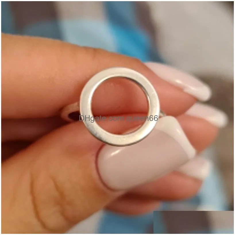 Minimalist Jewelry Silver Color Geometric Rings for Women Adjustable Round Triangle Heartbeat Finger Ring bague femme