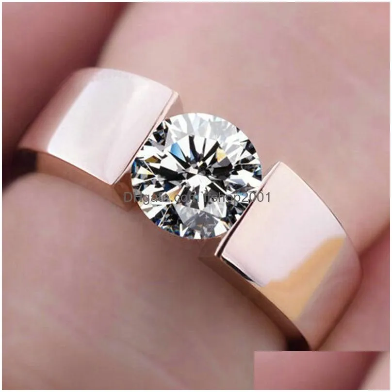  arrival fashion designer silver rosegold diamond ring men womens elegant engagement jewelry anniversary gifts us size 6 7 8 9 10