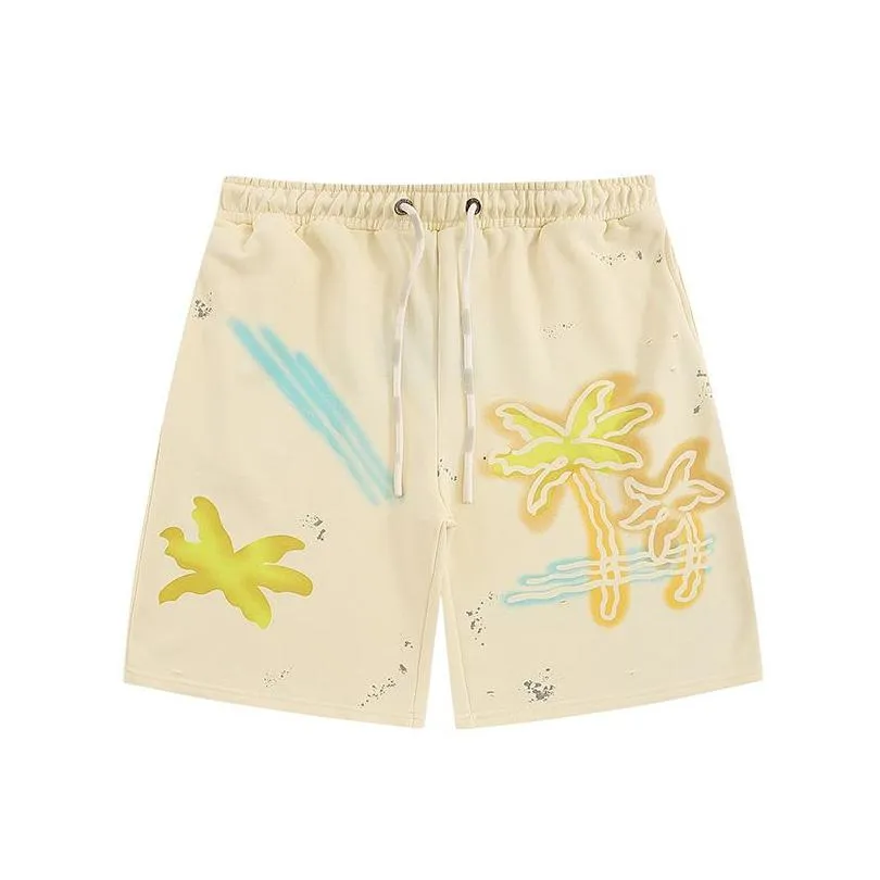 Designer Palm Men`s Shorts Angels Wide Leg Logo Print Cotton Jersey Shorts With All-over Print Drawstring at the Waist Casual Summer Beach Swim Loose Short