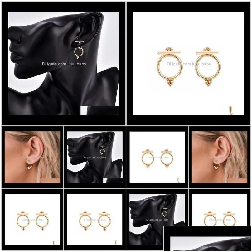 Stud Fashion Gold Color Big Hoop Earring Exquisite Round Circle Earrings Women Personality Ear Jewelry European Style A595