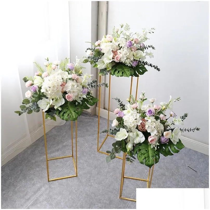 party decoration 4pcs wedding stage birthday flowers balloons iron plinths holder frame shelf backdrops arch sign picture billboard