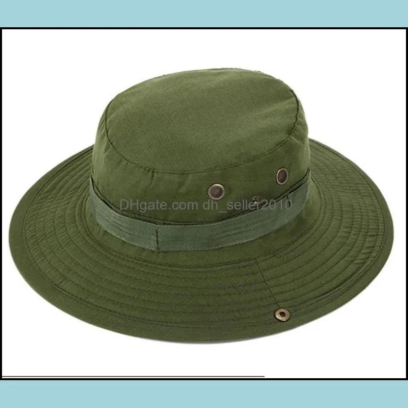 Jungle Camouflage Foldable Bucket Hats Men And Women Outdoors Sunscreen One Size Fits All Round Hat Solid Color Casual Benny Cap 6 2ec