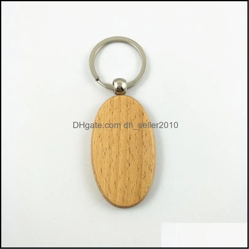 Creative Wooden Keychain Key Chains Round Square Rectangle Shape Blank Wood Key Rings Diy Key Hold wmtEpk otsweet 305 Q2