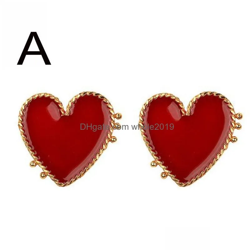 Luxury Designer Stud Earrings Jewelry Women 14K Gold Heart Lips Evil Eye Earring Luxury Jewellry Accessories For Girl Women