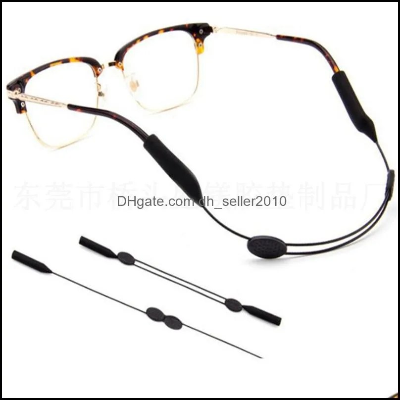 Black Elastic Silicone Eyeglasses Strap Sunglasses Chains Reading Beaded Glasses Chain Eye wears Cord Holder Neck Strap Rope 275 T2