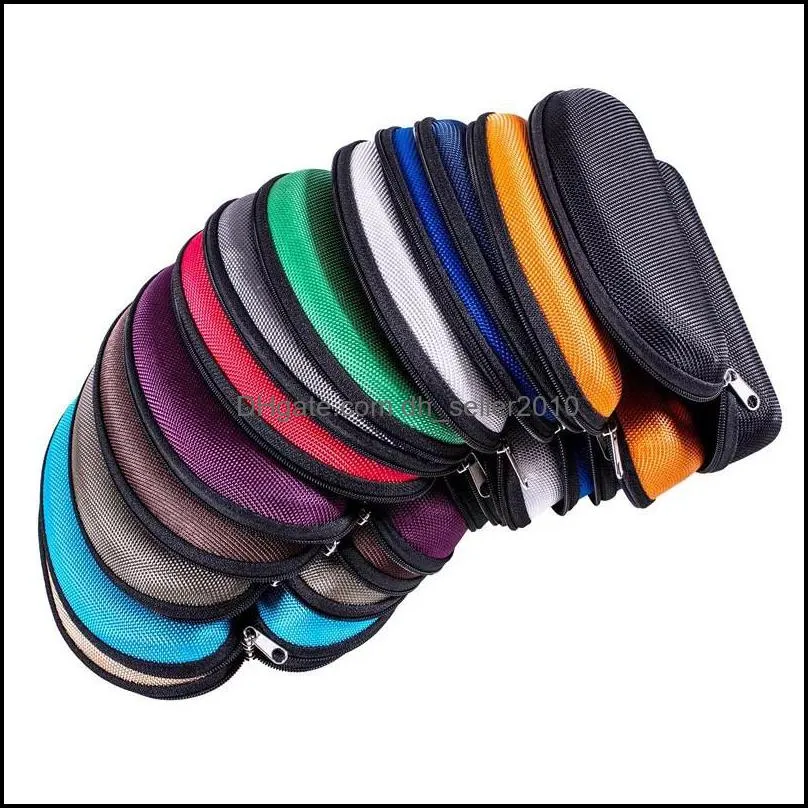 15 colors Sunglasses Case Eyeglasses Box Glasses Bag Eyeglasses Carry Box Sunglass Portable Zipper Hook Hard Holder Sunglasses 100 U2