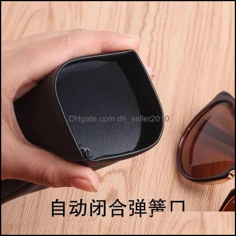 Light Weight Water Proof Squeeze Top Eyeglass Spring Soft Leather Pouch Slip In Sunglass Case Mob mj_fashion 591 T2