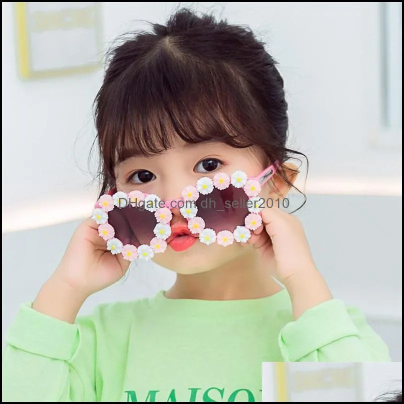 Round Kids Sunglasses Flowers Women Beach Fashion Floral Summer Party Eyewear Vintage