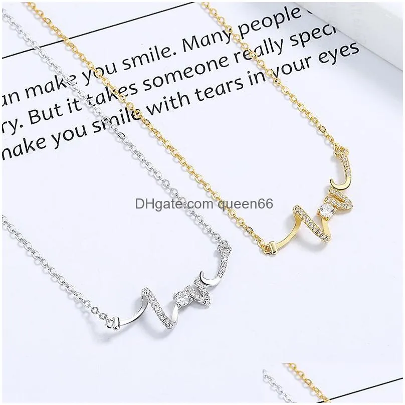 Personalized Love Necklace 925 Sterling silver Zircon Letter Jewelry for Women